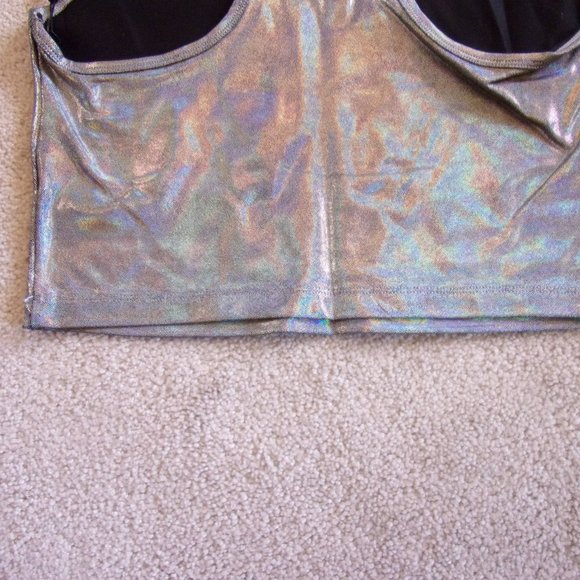Women’s Calvin Klein Performance Cropped Tank Top Size Large Luster Silver - Picture 11 of 11